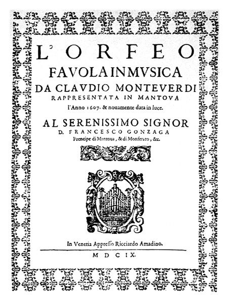 Cover of Monteverdi‘s L‘Orfeo Venice playbill