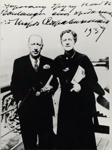 Nadia Boulanger seen with Igor Stravinsky in a 1937 photograph