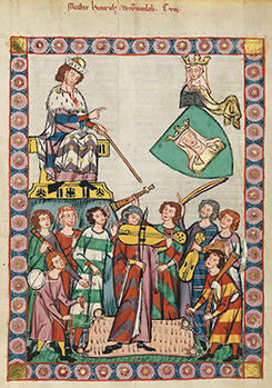 The Minnesinger Heinrich von Meissen, from the Codex Manesse.