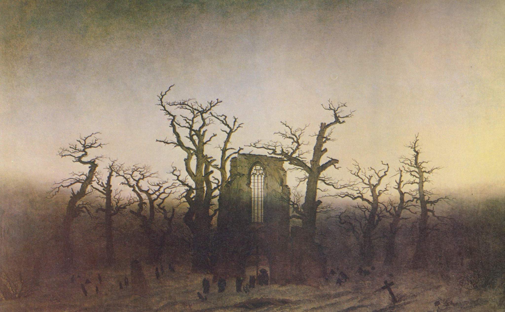 Abbey in the Oak Forest, by Caspar David Friedrich (1774-1840)