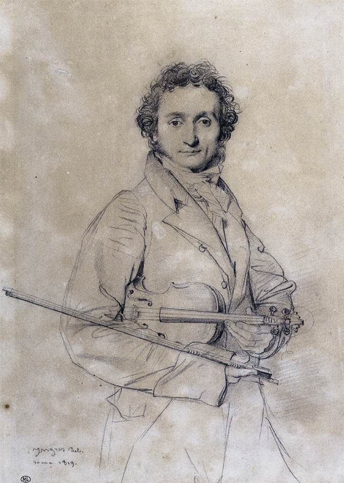 Niccolo Paganini (1782-1840), c. 1819, by Jean Ingres (1780-1867)